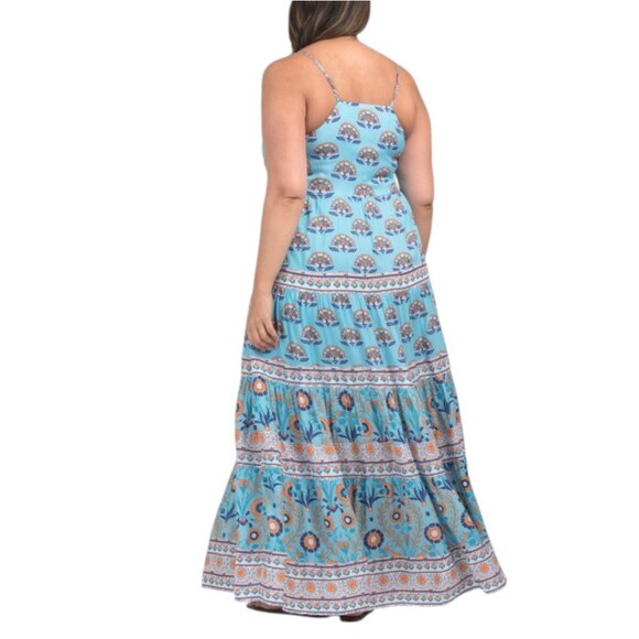 CELINA MOON Plus Border Print Maxi Dress - Picture 3 of 3